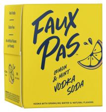 Faux Pas Lemon & Mint Vodka Soda (4 pack cans) (4 pack cans)